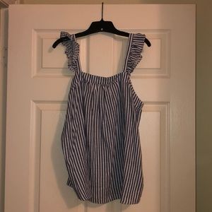 Striped Ruffled Tank Top